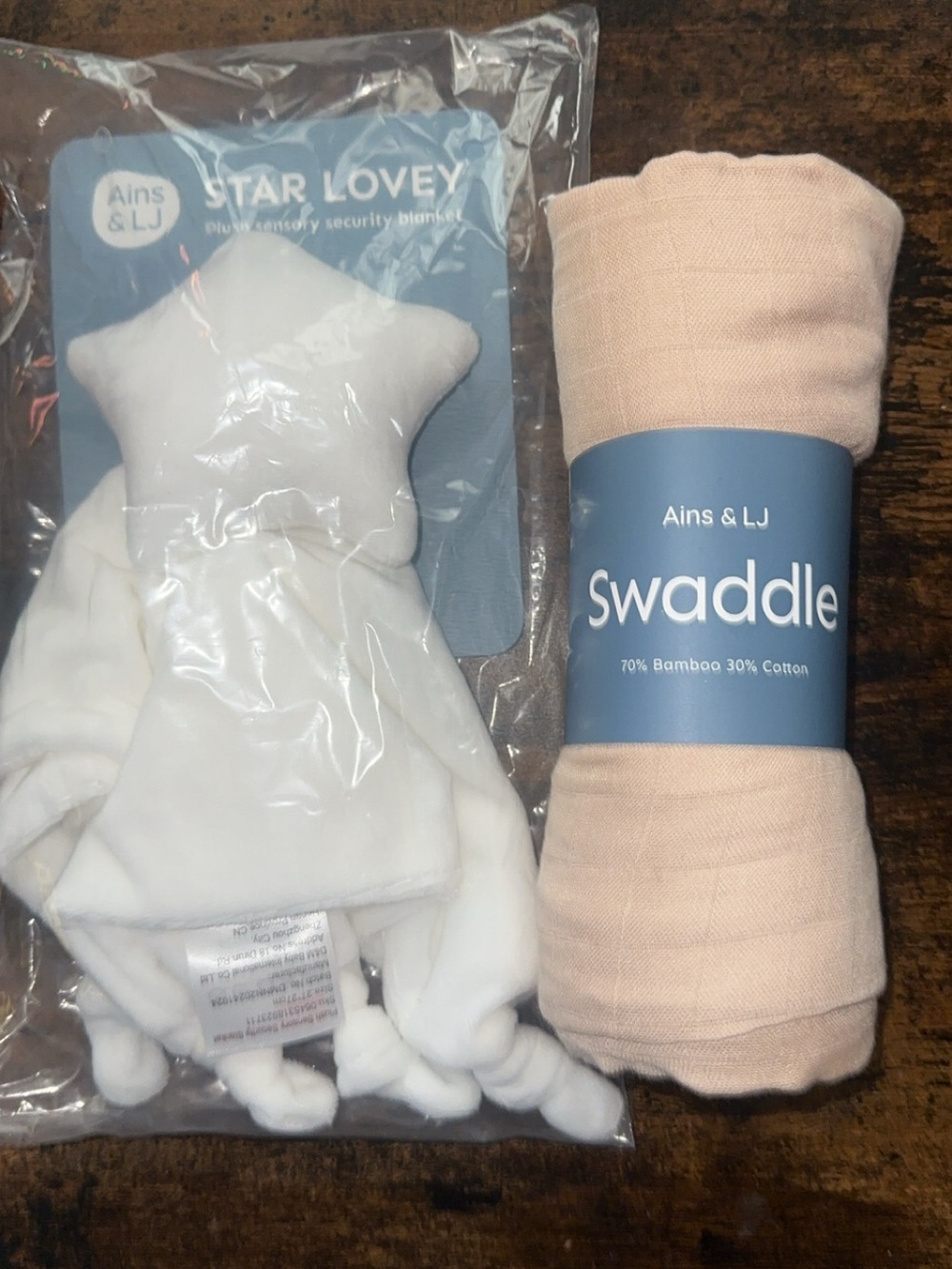 Neutral Beige Baby Swaddle & Star Lovey NWT